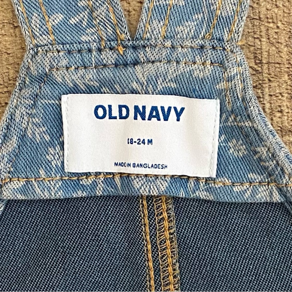 DRESSES (2) Soft Overall Adjustable Denim DRESSES by Old Navy - BLUE + YELLOW - Picture 9 of 15